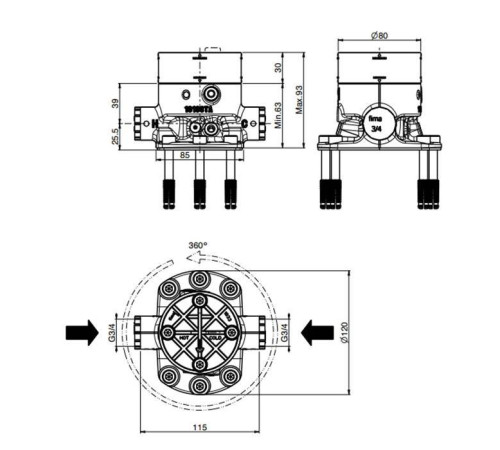 Внутренняя часть напольного смесителя для ванны Fima Carlo Frattini F3020