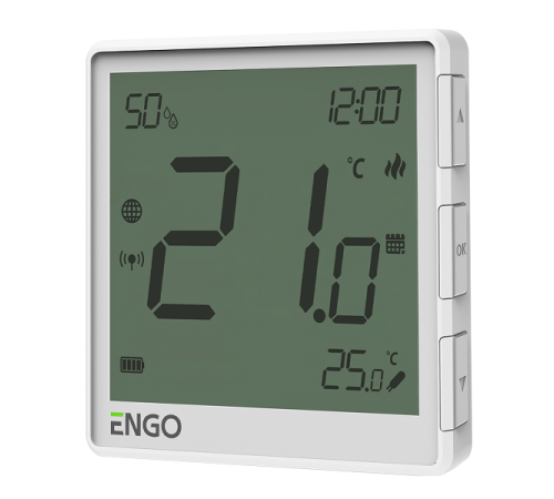 Терморегулятор беспроводной ZigBee ENGO Controls EONEBATW с датчиком влажности белый EONEBATW