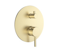 Смеситель встраиваемый AQUAMERIT на 2 потребителя с внутренней частью золото AQM8803BG