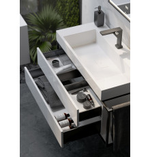 Тумба под умывальник подвесная Clarberg Logic левая белый 1020х480х450 мм LOG0110L