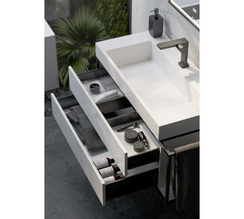 Тумба под умывальник подвесная Clarberg Logic левая белый 1020х480х450 мм LOG0110L