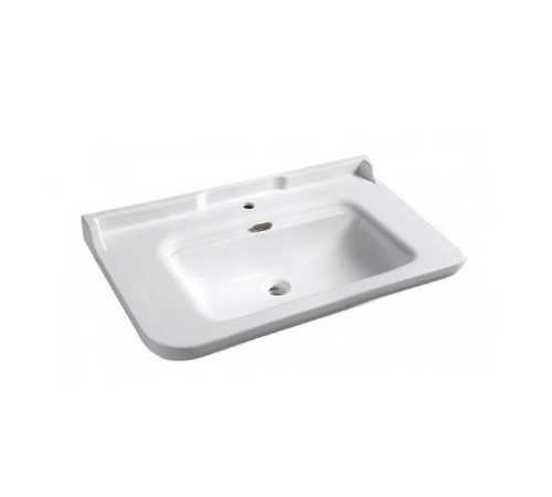 Раковина керамическая Kerasan Waldorf 100х55 см 1 отверстие белый/бронза 4142K1bi/cr / 811393br