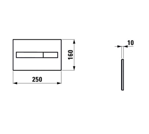 Клавиша смыва Laufen AW1 250х10х160 мм двойной смыв белый 8.9566.1.000.000.1