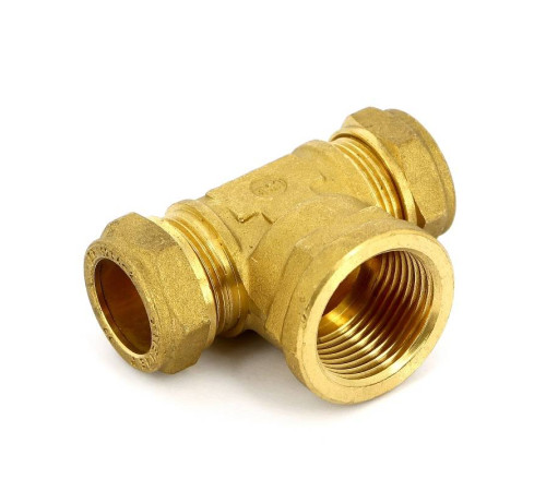 Тройник обжимной с внутренней резьбой Tiemme 22х3/4х22 1000066