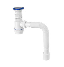 Сифон для раковины Wirquin Мини Элит 1 1/2 x 40 мм чашка 70 мм с гофротрубой 800 мм 30986760