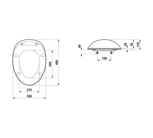 Сиденье для унитаза Laufen Alessi One 481x350x107 мм с микролифтом белый матовый 8.9297.1.757.000.1
