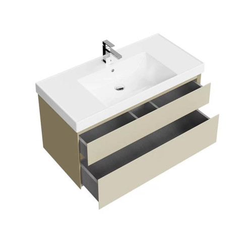 Тумба подвесная Kerama Marazzi Cubo 100 см с ящиками лимо матовая CUB.100.2\LIM