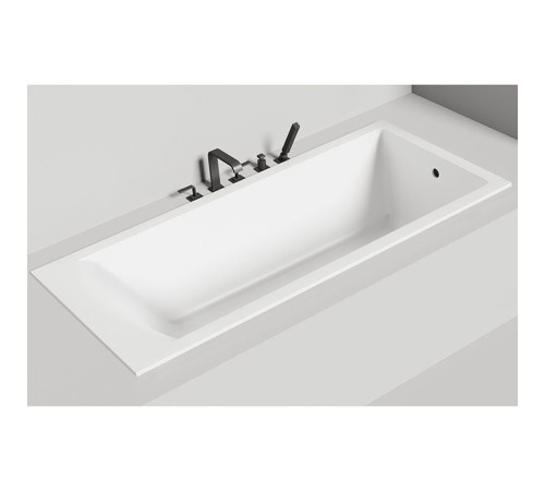 Ванна встраиваемая Salini Cascata KIT 170.6х75.1х60 см с сифоном и ножками S-Sense белый глянцевый 104813G