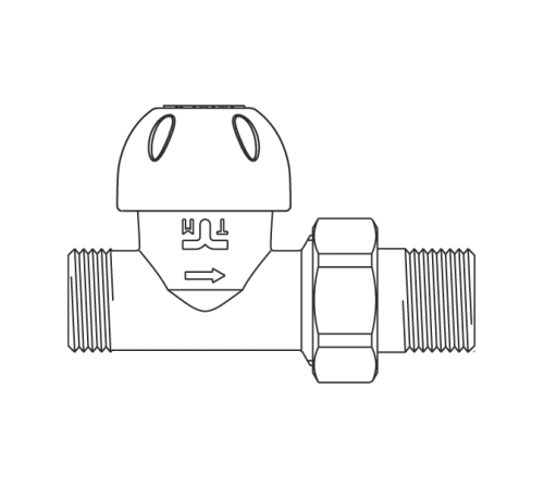 Клапан запорный радиаторный прямой Tiemme 1/2 НР/НР 3330023