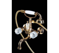 Смеситель для ванны с душевым комплектом Boheme Crystal золото 293-CRST