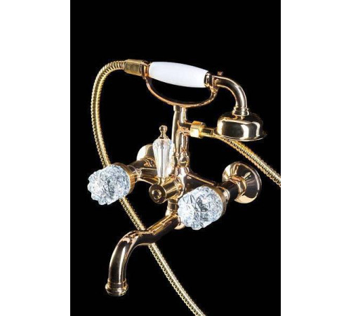 Смеситель для ванны с душевым комплектом Boheme Crystal золото 293-CRST