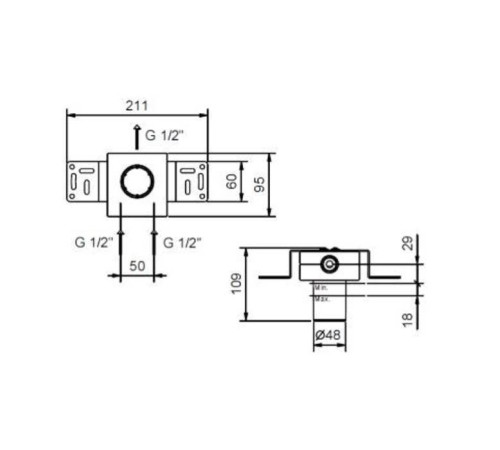 Внутренняя часть смесителя для душа Fantini 1/2 на 1 выход 44 00 M063A