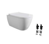 Унитаз подвесной Alice Wunder 53х31 см безободковый с сиденьем микролифт 45000101SET