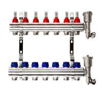Комплект коллекторов Ридан FHF-7RF set 7 контуров с расходомерами, кронштейнами и воздухоотводчиками 088U0727R