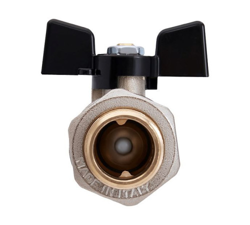 Кран шаровой Hoobs ORION 3/4 НР/ВР с американкой ручка-бабочка черный 15153H