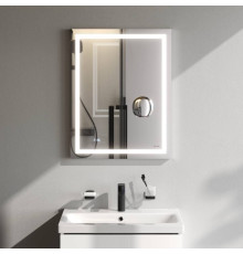 Зеркало настенное AM.PM Gem с LED-подсветкой часами и косметическим зеркалом 55 см M91AMOX0553WG