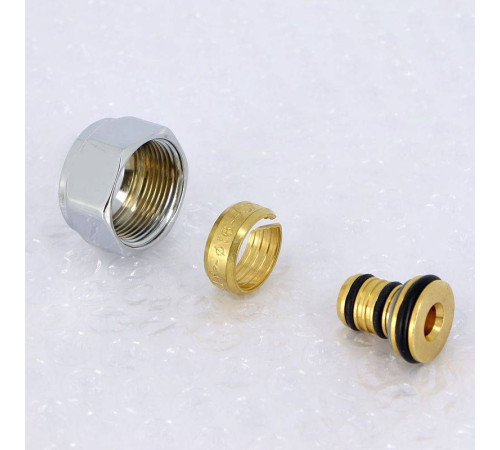 Соединитель обжимной Carlo Poletti 16(2.0) x M24x19 ВР хромированный для металлопластиковых труб A55502B