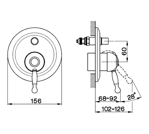 Смеситель для ванны и душа встраиваемый CISAL Arcana Royal хром AY00210021 ZA00221004