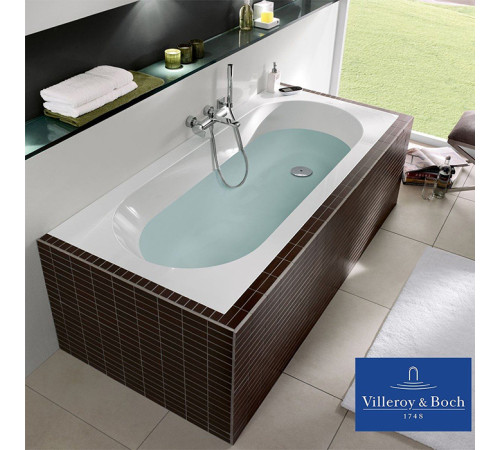 Ванна встраиваемая прямоугольная Villeroy & Boch Oberon 170x75x45 см Quaryl с ножками белый UBQ170OBE2V-01