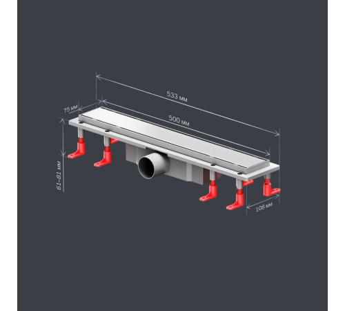 Трап для душа линейный AM.PM PrimeFlow универсальный затвор Tile 50 см W02SC-U11-050-04SB