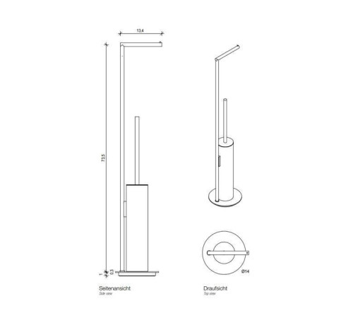 Стойка напольная Decor Walther Mikado SBK 73.5 см с ершиком и бумагодержателем 0522350