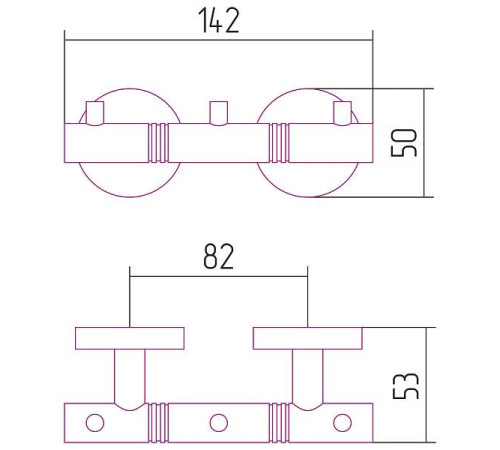 Вешалка подвесная Сунержа Каньон 142 мм 3 крючка хамелеон 04-3000-1003