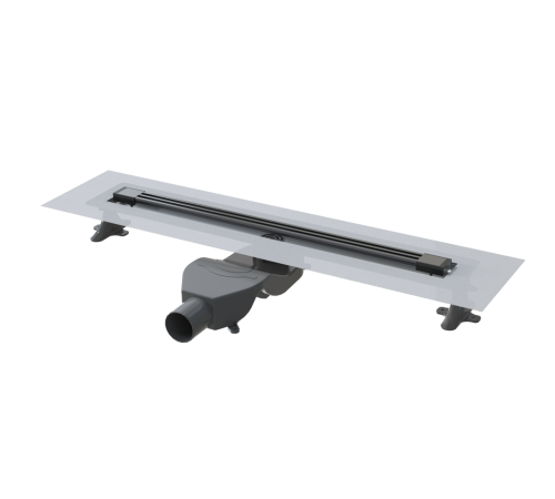 Трап линейный Boheme 60 см с решеткой и сифоном gun metal 981-60-GM