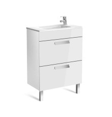 Тумба под умывальник Roca Debba напольная 2 ящика 585х707х356 мм белая ZRU9302708