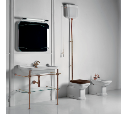 Консоль напольная с раковиной Kerasan Waldorf 100х55 см на 1 отв. бронза 4142K1bi/cr / 9196K3br / 811393br