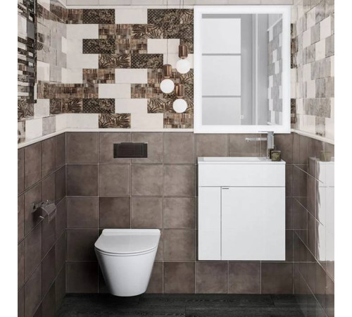 Тумба подвесная с раковиной Kerama Marazzi Lato 49.5х27х55 см белый глянец LA.wb.50 / LAT.50.1\WHT