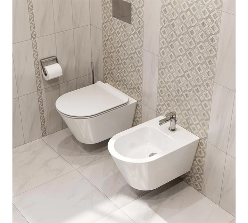 Унитаз подвесной Kerama Marazzi PLAZA Modern безободковый RIM UP+ белый глянцевый PLV.wc.02\WHT