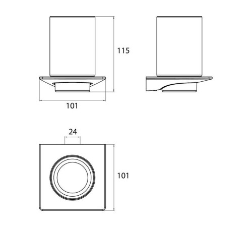 Стакан для зубных щеток подвесной emco Art хром/хрусталь 1620 001 02
