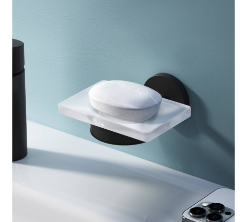 Мыльница стеклянная с настенным держателем AM.PM X-Joy черный A85A34222