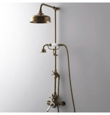 Душевая стойка с термостатическим смесителем Devon&Devon верхний душ 20 см бронза MARK618BR / MARM74BR / MARK3183BR