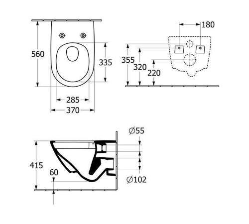 Унитаз подвесной Villeroy & Boch Subway 3.0 безободковый TwistFlush с сиденьем SoftClosing 4670TS01