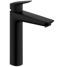 Смеситель для раковины Hansgrohe Logis 190 со сливным гарнитуром черный матовый 71090670