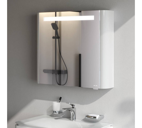 Зеркальный шкаф с подсветкой AM.PM Inspire V2.0 80 см правый белый глянец M30MCR0801WG