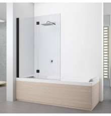 Шторка на ванну Novellini Young BSV 120х151.6 см левая прозрачное стекло черный матовый Y21BSV120S-1H