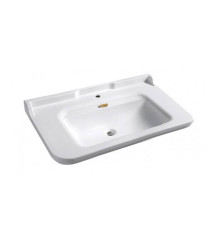 Раковина керамическая Kerasan Waldorf 100х55 см 1 отверстие белый/золото 4142K1bi/cr / 811391oro