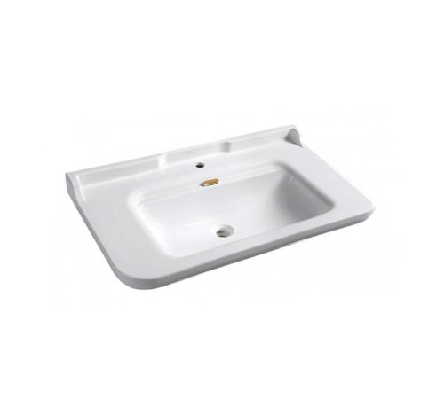 Раковина керамическая Kerasan Waldorf 100х55 см 1 отверстие белый/золото 4142K1bi/cr / 811391oro