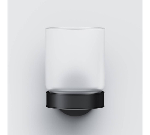 Стакан стеклянный с настенным держателем AM.PM X-Joy черный A85A34322