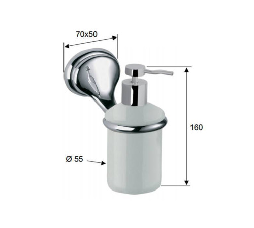 Дозатор жидкого мыла Daniel Revival подвесной керамика белый/бронза REDI954 br 63