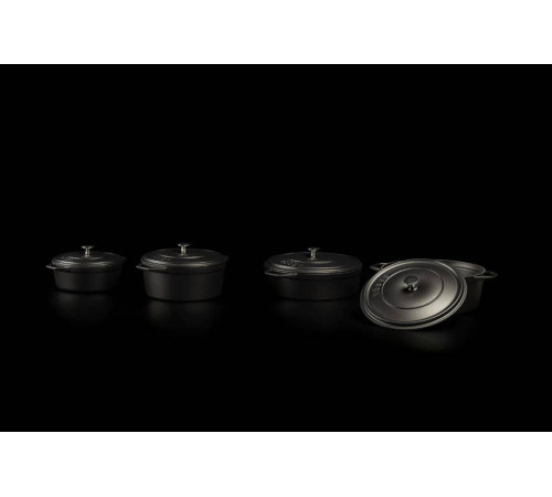 Кастрюля глубокая Hascevher Y DT 24 см Black Mat A900024