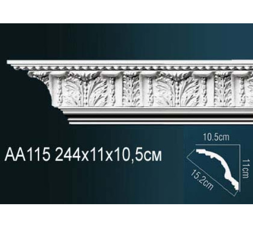 Карниз потолочный Perfect AA115 полиуретановый с рисунком AA115