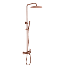 Душевая стойка Boheme Uno со смесителем и верхним душем 29.5 см Brushed Bronze 468-BRB