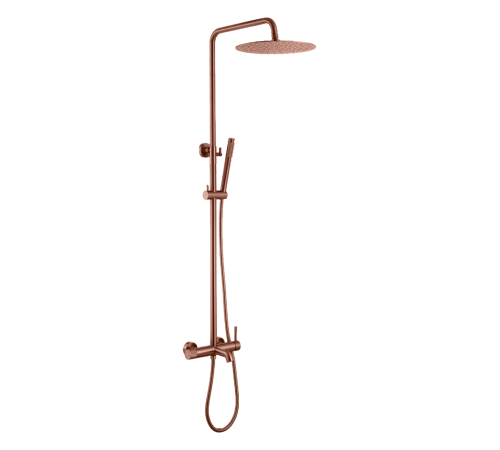 Душевая стойка Boheme Uno со смесителем и верхним душем 29.5 см Brushed Bronze 468-BRB