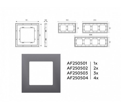 Рамка на 2 поста Ambrella Volt Qubi AF250502