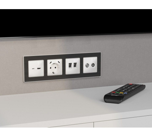 Накладка для розетки RJ-11 или RJ-45 Ambrella Volt ALFA AP1121