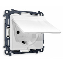 Розетка с заземлением и со шторкой, без рамки с крышкой Ambrella Volt Quant MA108010