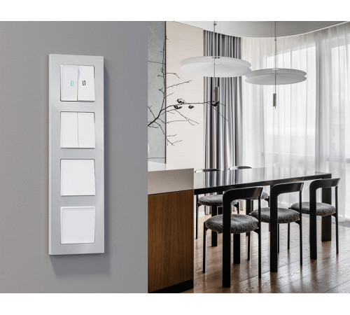 Выключатель двухполюсной самовозвратный без рамки Ambrella Volt MA MA121050